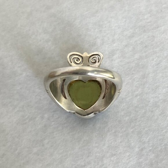 Sterling Silver 925 Ireland JMH Jewelry Claddagh Titanium Druzy Heart Ring 5.75 - Picture 7 of 16